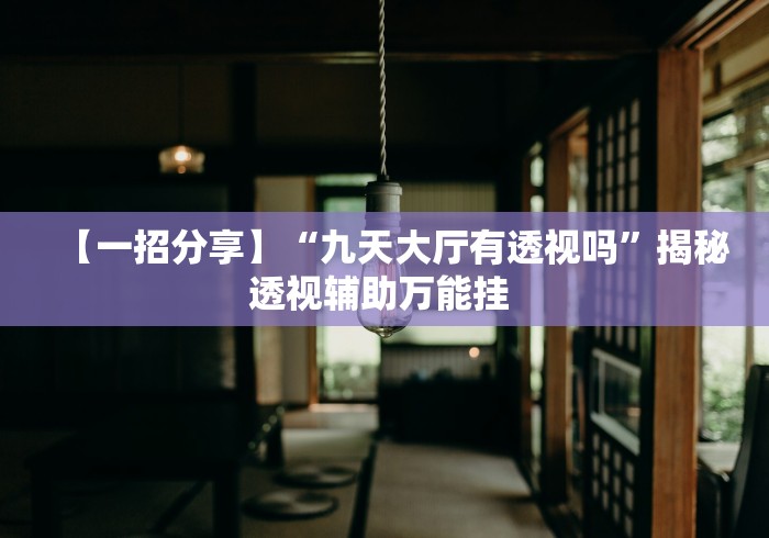 【一招分享】“九天大厅有透视吗”揭秘透视辅助万能挂 