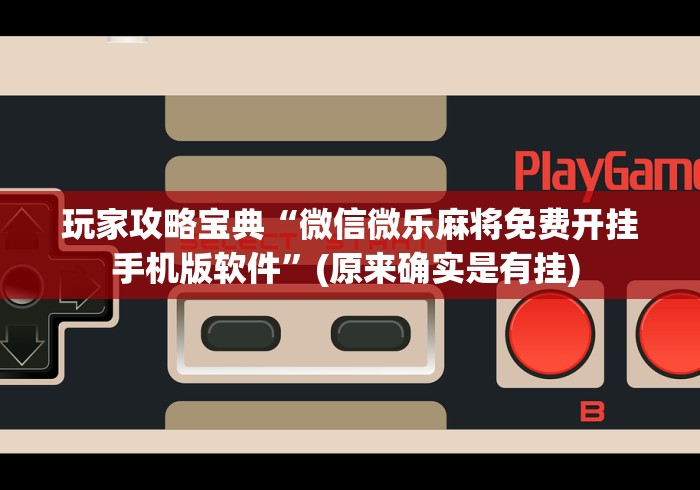 玩家攻略宝典“微信微乐麻将免费开挂手机版软件”(原来确实是有挂) 玩家攻略宝典“微信微乐麻将免费开挂手机版软件”(原来确实是有挂)