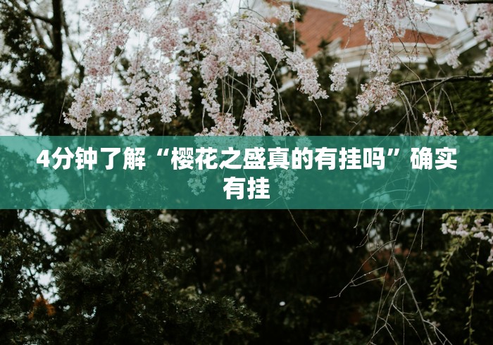 4分钟了解“樱花之盛真的有挂吗”确实有挂