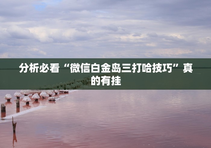分析必看“微信白金岛三打哈技巧”真的有挂