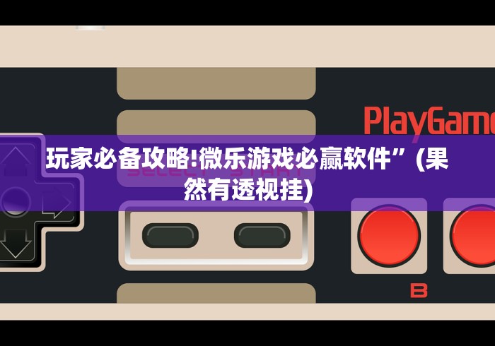 玩家必备攻略!微乐游戏必赢软件”(果然有透视挂)