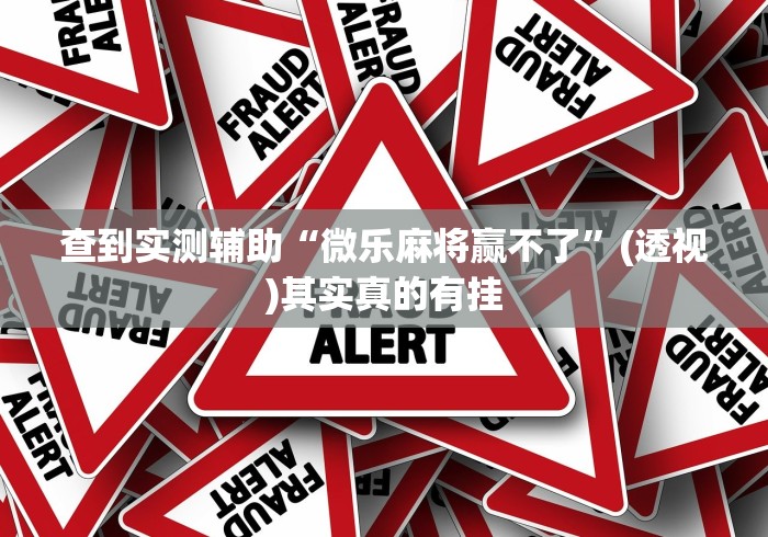 查到实测辅助“微乐麻将赢不了”(透视)其实真的有挂
