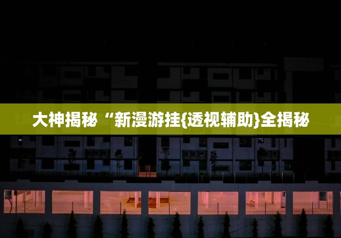 大神揭秘“新漫游挂{透视辅助}全揭秘 大神揭秘“新漫游挂{透视辅助}全揭秘