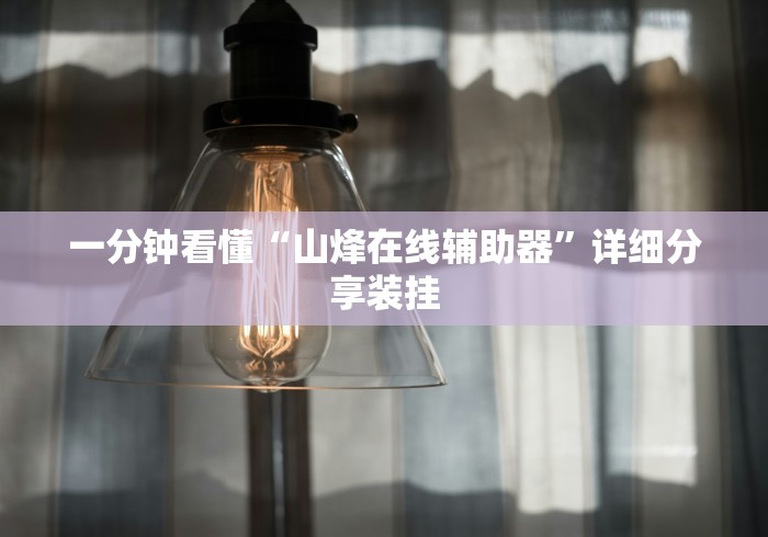 一分钟看懂“山烽在线辅助器”详细分享装挂