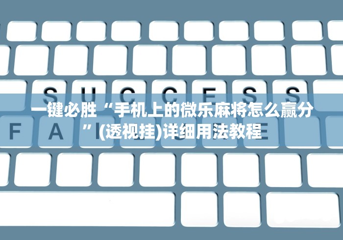 一键必胜“手机上的微乐麻将怎么赢分”(透视挂)详细用法教程