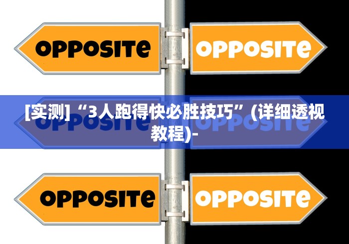 [实测]“3人跑得快必胜技巧”(详细透视教程)-