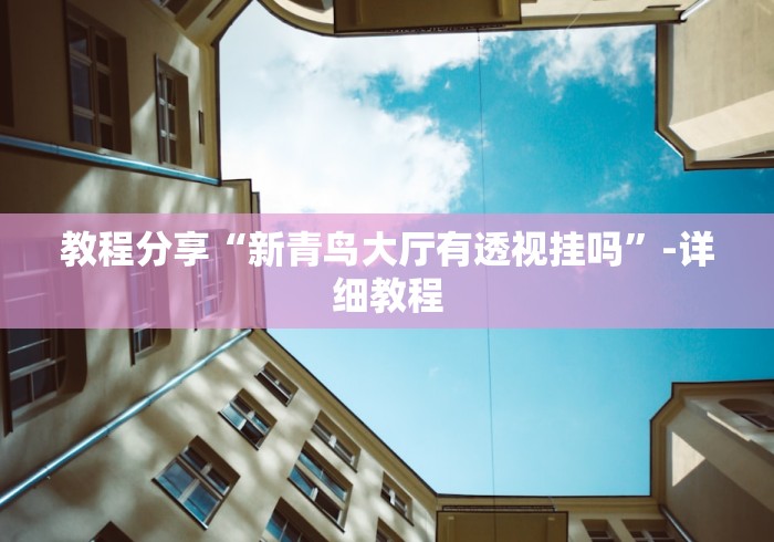 教程分享“新青鸟大厅有透视挂吗”-详细教程