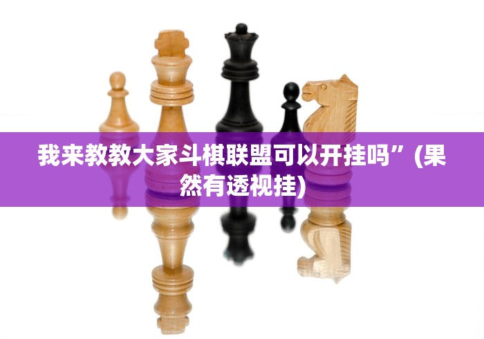 我来教教大家斗棋联盟可以开挂吗”(果然有透视挂)