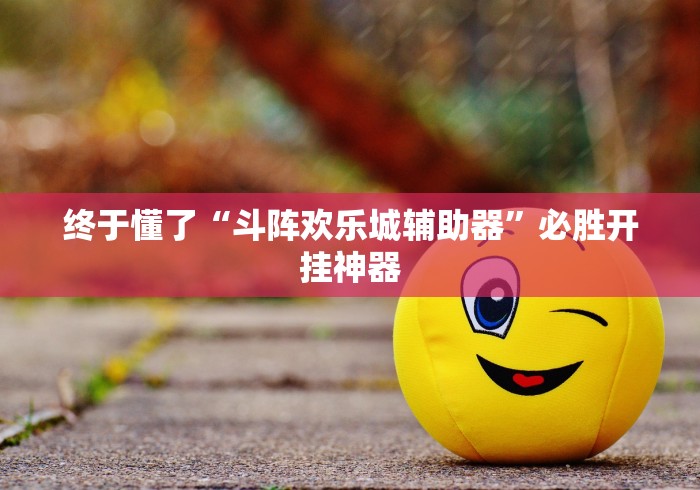 终于懂了“斗阵欢乐城辅助器”必胜开挂神器